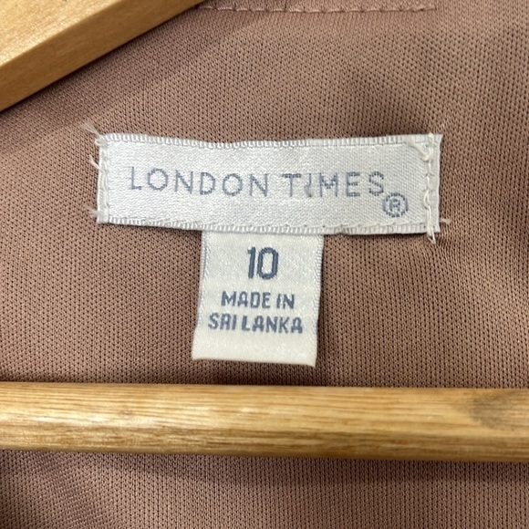 London Times Dress Women's Size 10 Midi Shutter Pleats Formal Wedding Cruise - Picture 4 of 16